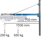 Preview: GÜDE Schwenkarm 1200 ideal zur Befestigung von Seilzügen bis 600 kg Tragkraft 