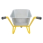 Preview: Matrix Schubkarre Profi 100l 250kg PU-Rad Bauschubkarre gelb mit Bodenblech 