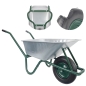 Preview: Matrix Schubkarre 100l 250kg PU-Rad Bauschubkarre grün Scheibtruhe 
