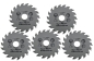 Preview: MATRIX TCT Sägeblatt 54mm 5er Set für Mini Handkreissäge MCS 400 PW | 10 Zähne 