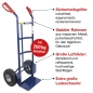 Preview: HBH® Sackkarre 200kg Luftreifen Stahlfelge TK200LU01 blau Transportkarre robust 