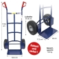 Preview: HBH® Sackkarre 200kg Luftreifen Stahlfelge TK200LU01 blau Transportkarre robust 
