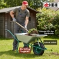 Preview: HBH® Schubkarre 85l *leicht & handlich* ideale Gartenschubkarre grün Luftrad 