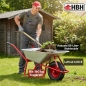 Preview: HBH® Schubkarre 85 Liter Garten Farbe rot Profi Gartenschubkarre Luftrad 160kg 