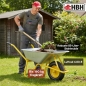 Preview: HBH® Schubkarre 85 Liter Garten Farbe gelb Profi Gartenschubkarre Luftrad 160kg 