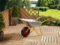 Preview: RAVENDO Marken Schubkarre Gartenschubkarre Vollgummireifen 100Liter 150Kg gelb  
