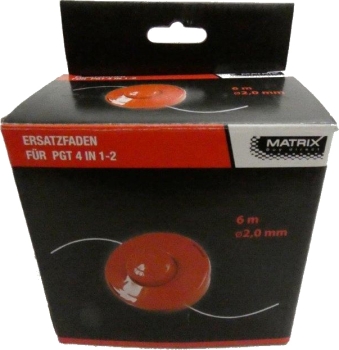 Matrix 3x Ersatzteil Fadenspule komplett für Rasentrimmer PGT 4in1 -2 |6m |2,0mm 