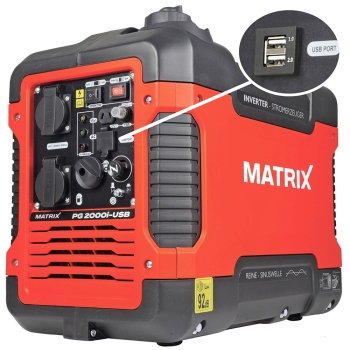 MATRIX Notstromaggregat Stromerzeuger Stromgenerator Inverter Benzin PG2000i-USB  