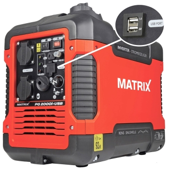 MATRIX Notstromaggregat Stromerzeuger Inverter Benzin leise PG2000iUSB *2.Wahl* 