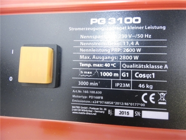 MATRIX Ersatzteil Bedienfeld für Benzin Stromerzeuger Stromgenerator PG 3100 