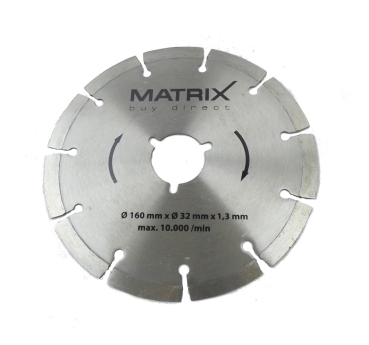 MATRIX Diamanttrennscheibe Doppel 160mm x 32mm x1,3mm Kreissäge TST 1500-160 