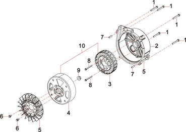 MATRIX Ersatzteil Statorkonsole für Stanley Stromerzeuger SIG 1900 S 