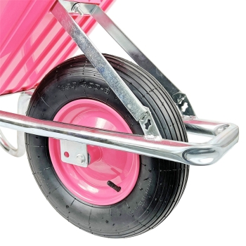 Matrix Schubkarre 100l 250kg Luftrad Kunststoffwanne Pink Rahmen verzinkt  