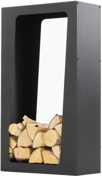 MAGNUS Brennholzregal R159 Schwarz Kaminregal Holzregal Ofenregal Regal 