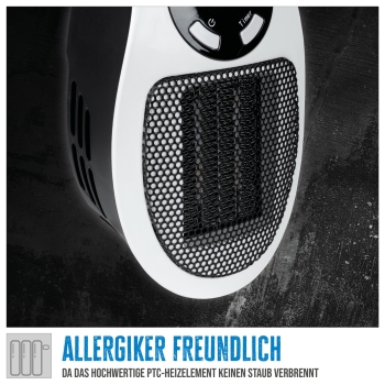 GÜDE GSH 500 K mini Steckdosen-Heizlüfter kompakt Heizer 500 Watt Elektroheizer 