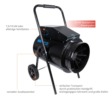 Bauheizer GÜDE GEH 15 400V 15kW Heizgerät Heizlüfter Elektroheizer Heizgebläse 