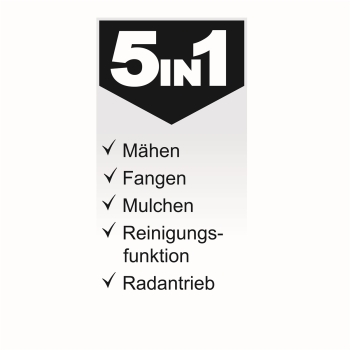 Scheppach Rasenmäher Benzin mit Antrieb 42cm 5in1 3,3PS MS132-42B *2.WAHL* 