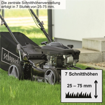 Scheppach Rasenmäher Benzin mit Antrieb 42cm 5in1 3,3PS MS132-42B *2.WAHL* 