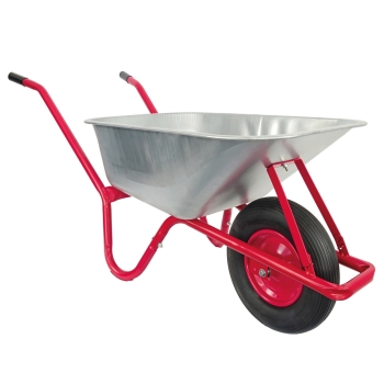 Matrix Schubkarre Profi 100l 250kg PU-Rad rot mit Bodenblech *2.Wahl* 