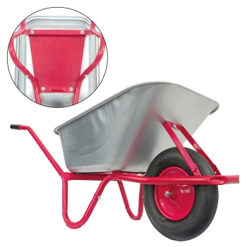Matrix Schubkarre Profi 100l 250kg PU-Rad rot mit Bodenblech *2.Wahl* 