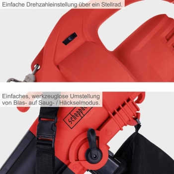 Scheppach Elektro Laubsauger Laubbläser elektrisch 230V BLV3000E 4in1 3000W 