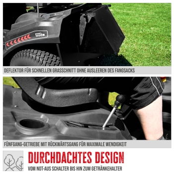 GÜDE Benzin Rasentraktor Rasenmäher Aufsitzmäher GAR 685 T 68cm breite Fangkorb 