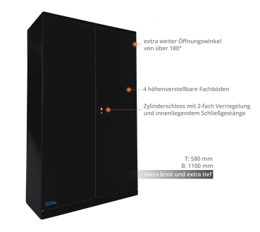 GÜDE Werkstatteinrichtung Werkstattwagen Werkbank Werkzeugschrank Typ CB schwarz 