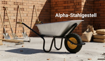 HAEMMERLIN Schubkarre BAU PLUS 120L verzinkt mit Luftrad 250kg Tragkraft 