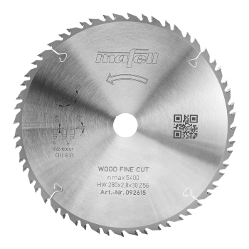MAFELL Hartmetall Sägeblatt KSB-WF 280 GT 280 x 2,8 x 30 mm - 56-8 Z Ersatzblatt 