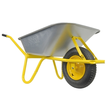 HBH® Schubkarre 85 Liter Garten Farbe gelb Profi Gartenschubkarre Luftrad 160kg 