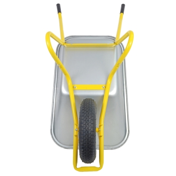 HBH® Schubkarre 85 Liter Garten Farbe gelb Profi Gartenschubkarre Luftrad 160kg 