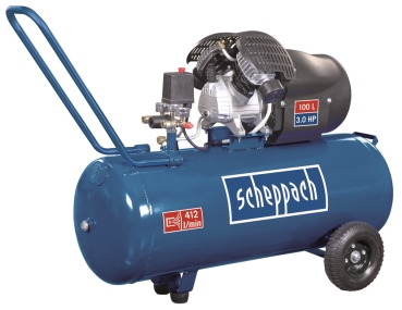 Scheppach Kompressor HC120DC 100L Luftkompressor 10bar Druckluft 3PS Fahrwerk 