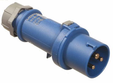 as-Schwabe 60590 CEE-Stecker 230V/32A/3p/6h -IP44-, blau, mit Schraubanschluss *NEU* 