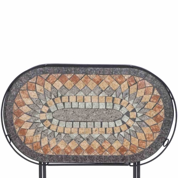 SIENA GARDEN Serviertisch Prato 41x67,5x60 cm klappbar Mosaikoptik Gartenmöbel 