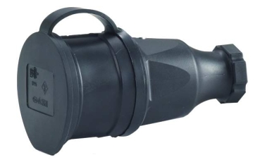 HEDI 9003 Schuko-Kupplung 250 V 16 A mit Spritzwasserschutz für bis zu 3x2,5 mm² 