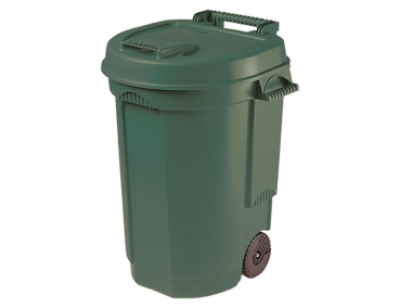 EDA Fahrbarer Abfallbehälter 110 Liter 55 x 58 x 81 cm Kunststoff grün 