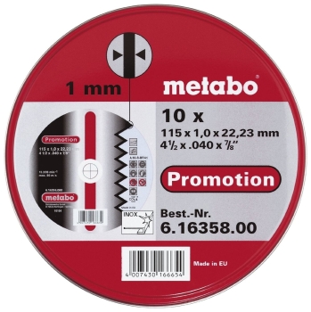 METABO Inox Trennscheiben 115x 1,0, 10 Stück in Blechdose ***NEU*** 
