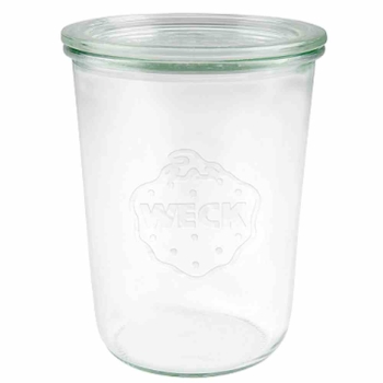 WECK 743 Sturzglas mit Glasdeckel 850 ml 6er-Karton ohne Ringe und Klammern 