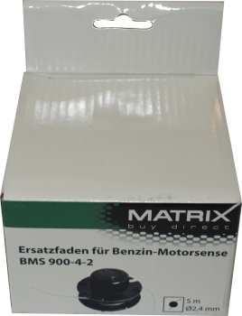 Matrix 3x Ersatzteil Fadenspule komplett für Rasentrimmer BMS 900 5m 2,4mm 