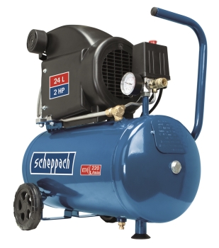 Scheppach 8bar Druckluft Kompressor HC26 Set 24L mit Spiralschlauch Reifenfüller *2.WAHL* 
