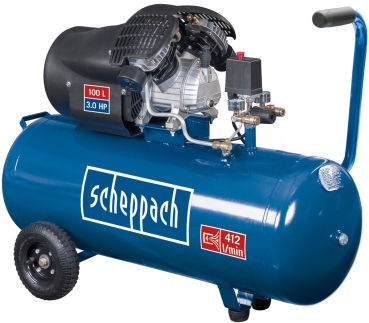 Scheppach Kompressor HC120DC 100L Luftkompressor 10bar Druckluft 3PS Fahrwerk 