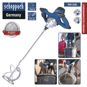 SCHEPPACH PM1200 Handrührgerät Betonmischer Mörtelrührer Rührwerk Zementmischer 