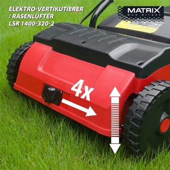 MATRIX Vertikutierer Rasenlüfter elektro LSR 1400-320-2 2in1 1400W 32cm 230V 