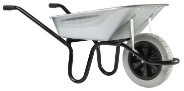 HAEMMERLIN Schubkarre Bauschubkarre Aktiv Premium 100l verzinkt PU-Rad 150kg 