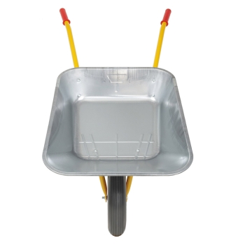 RAVENDO Marken Schubkarre Gartenschubkarre Vollgummireifen 100Liter 150Kg gelb  