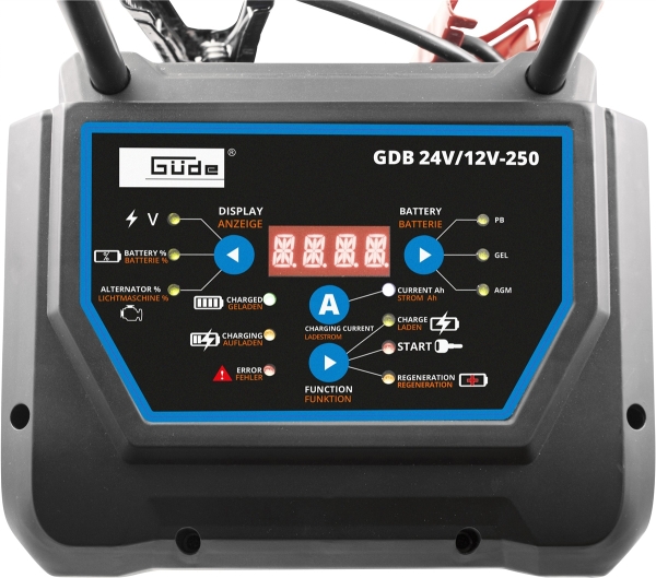 GÜDE Batterielader Digital GDB 24V/12V-250 Schnellader Starthilfe 550 Ah 8000 W 