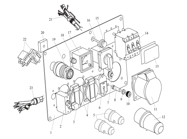 MATRIX Ersatzteil Einbau Steckdose für Stromerzeuger PG 6000 D Silent 