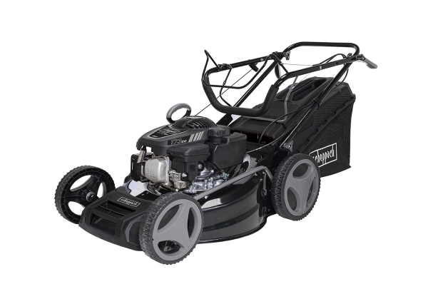 Scheppach Rasenmäher Benzin mit Antrieb 51cm Schnittbreite 6in1 4,1PS MS173-51B Stahlgehäuse|hohes Drehmoment|65L|Reinigungsfunktion