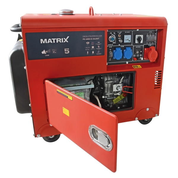 MATRIX Diesel Stromerzeuger Stromgenerator Notstromaggregat PG 6000-D-Silent