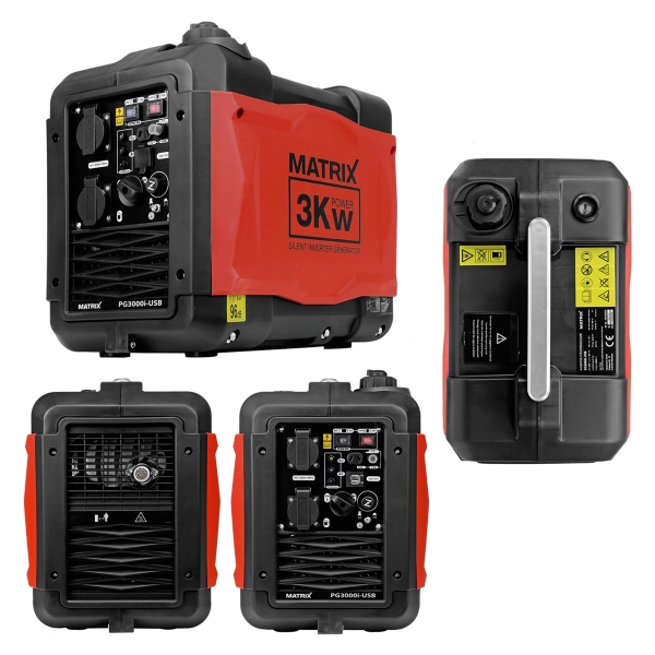 MATRIX Notstromaggregat Stromerzeuger Stromgenerator Inverter Benzin PG3000i-USB